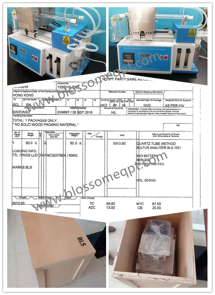 Previous Chile Client Purchased Quartz Tube(Tubular Furnace Method) Sulfur Analyzer BLS-1551 in August 2019