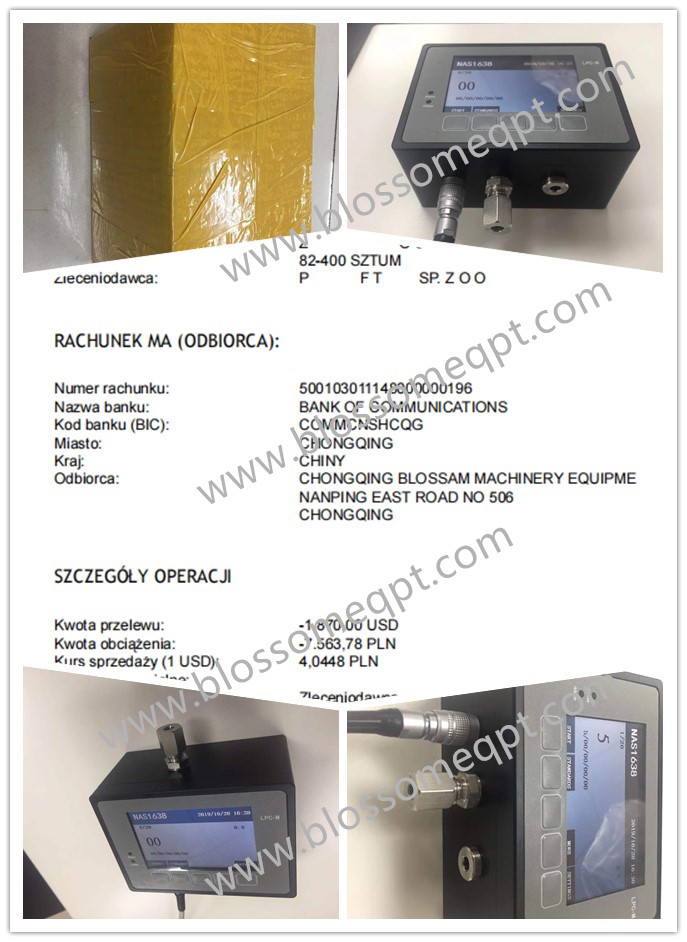 Customer From Poland Purchased Online Oil Particle Counter in November 2019