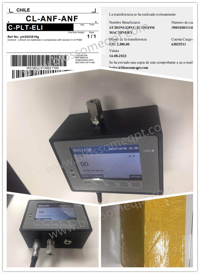 Customer from Chile Purchased Online Oil Particle Counter with Moisture Sensor in August 2023